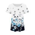 thumbnail image 4 of Womens T Shirts Short Sleeve Pleated Dressy Casual Scooped Neck Summer Tops Blouses, 4 of 4