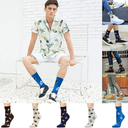 

20 pairs Bag Combed Cotton Colorful Cool Casual Novelty Fancy UniDress Cylinder Socks Color random