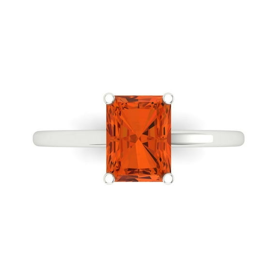 Solitaire Engagement Ring for Women - 2ct Simulated Red Diamond in 14K White Gold Promise Ring