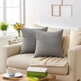 thumbnail image 2 of REGALWOVEN Corduroy Throw Pillow Covers Set of 2 Solid Stripe Decorative Cushion Cases for Sofa Couch Bedroom Home Decor Grey 18" x 18", 2 of 6
