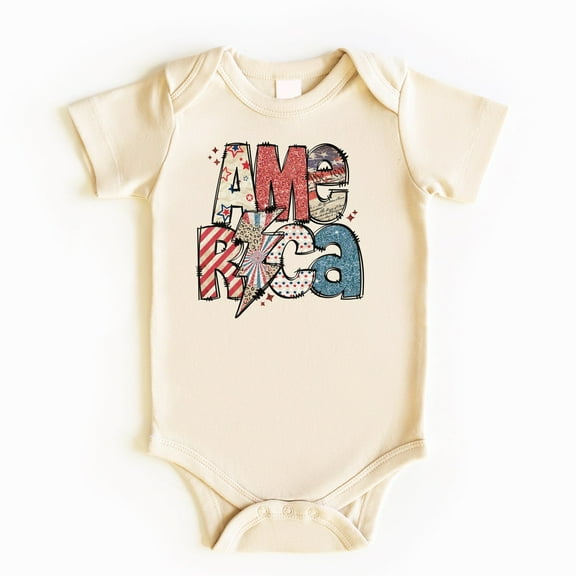 America Baby Bodysuit, Fourth Of July Baby Outfit, 4Th Of July Shirt, Baby Bodysuit, Baby Outfit, 4Th Of July Shirt, Cute Baby Clothes Cute Baby Onesie, BABY BODYSUIT LAT 4424