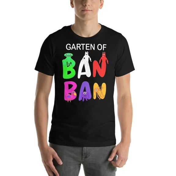 Garten of Banban T-shirt Design – Unique & Playful Cartoon Characters (Black, XS)