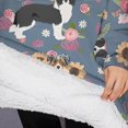 thumbnail image 3 of Oversized Wearable Blanket Hoodie,Border Collie Dog and Flower Florals Sherpa Blanket Hoodie with Super Pockets,Super Warm Fuzzy Pullover for Women & Men, 3 of 6