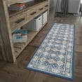 thumbnail image 3 of Traditional 2x8 Area Rug (2'3'' x 7'3'') Oriental Navy, Cream Indoor Runner Easy to Clean, 3 of 10