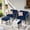 Grey, Dark Blue, variant on Auzfy 2 Pieces Aluminum Outdoor Patio Ottoman with Blue Cushion, Assembled Outdoor Foot Stool, Black Frame