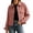 *Pink, variant on ClodeEU Women's Lapel Collar Button Down Cropped Jacket with Pockets,Casual Loose Vintage Outerwear Coat Army Green,Women's Plus L