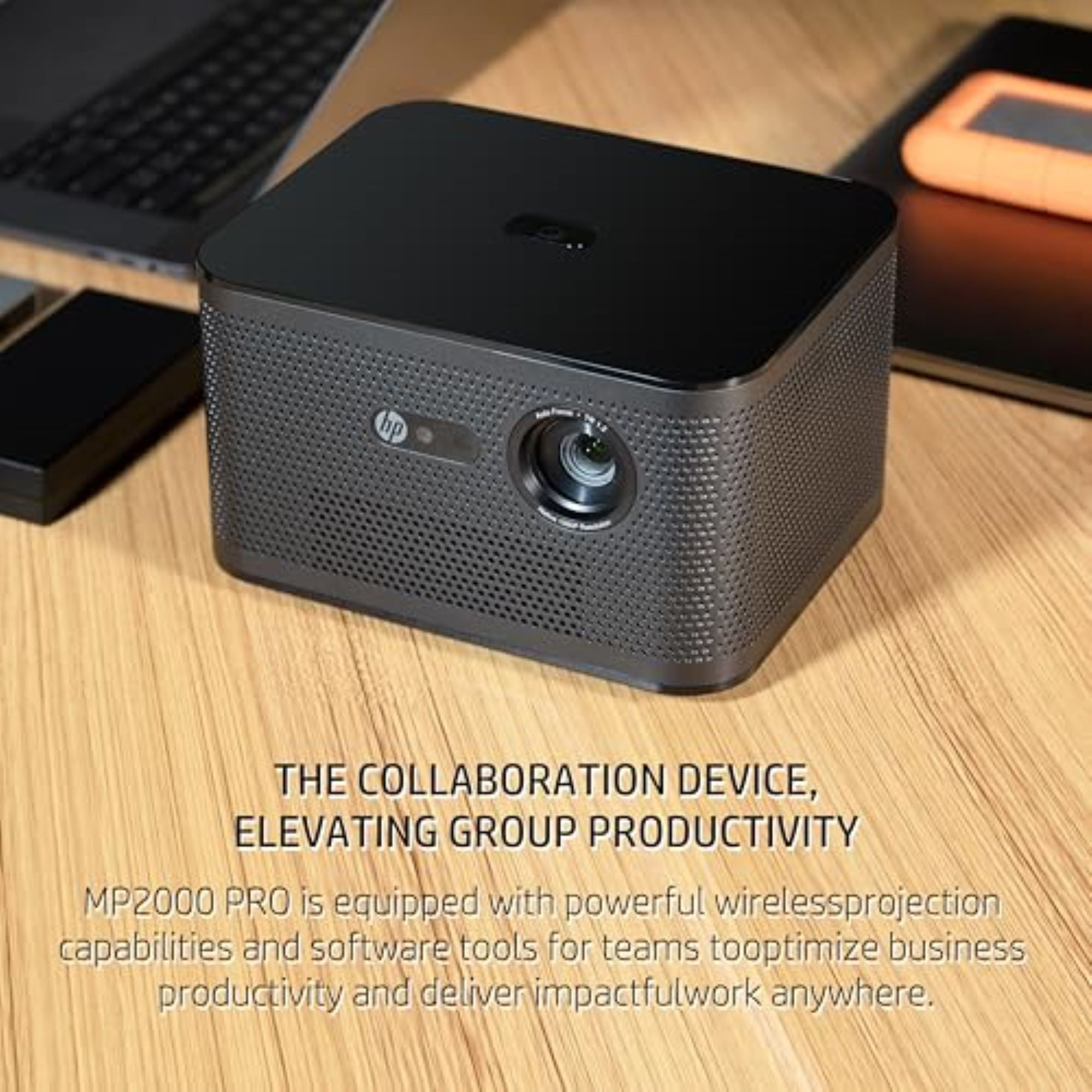 HP 1080P Projector MP2000 PRO 650 ANSI Lumens, Wireless, Auto Focus, Bluetooth, Home Theater Ready.