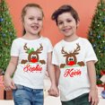 thumbnail image 1 of Camiseta navideña personalizada para niños, ciervo personalizado con nombre, ropa para niños, camisetas para niños y niñas, atuendo de fiesta, camiseta a juego para hermanos, 1 of 5