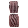 thumbnail image 5 of Idoravan Women Sets Clothing Clearance 2PC Fashion Womens Round Neck Solid Patchwrok Sleeveless Blouse +Mini Dress Sets, 5 of 5