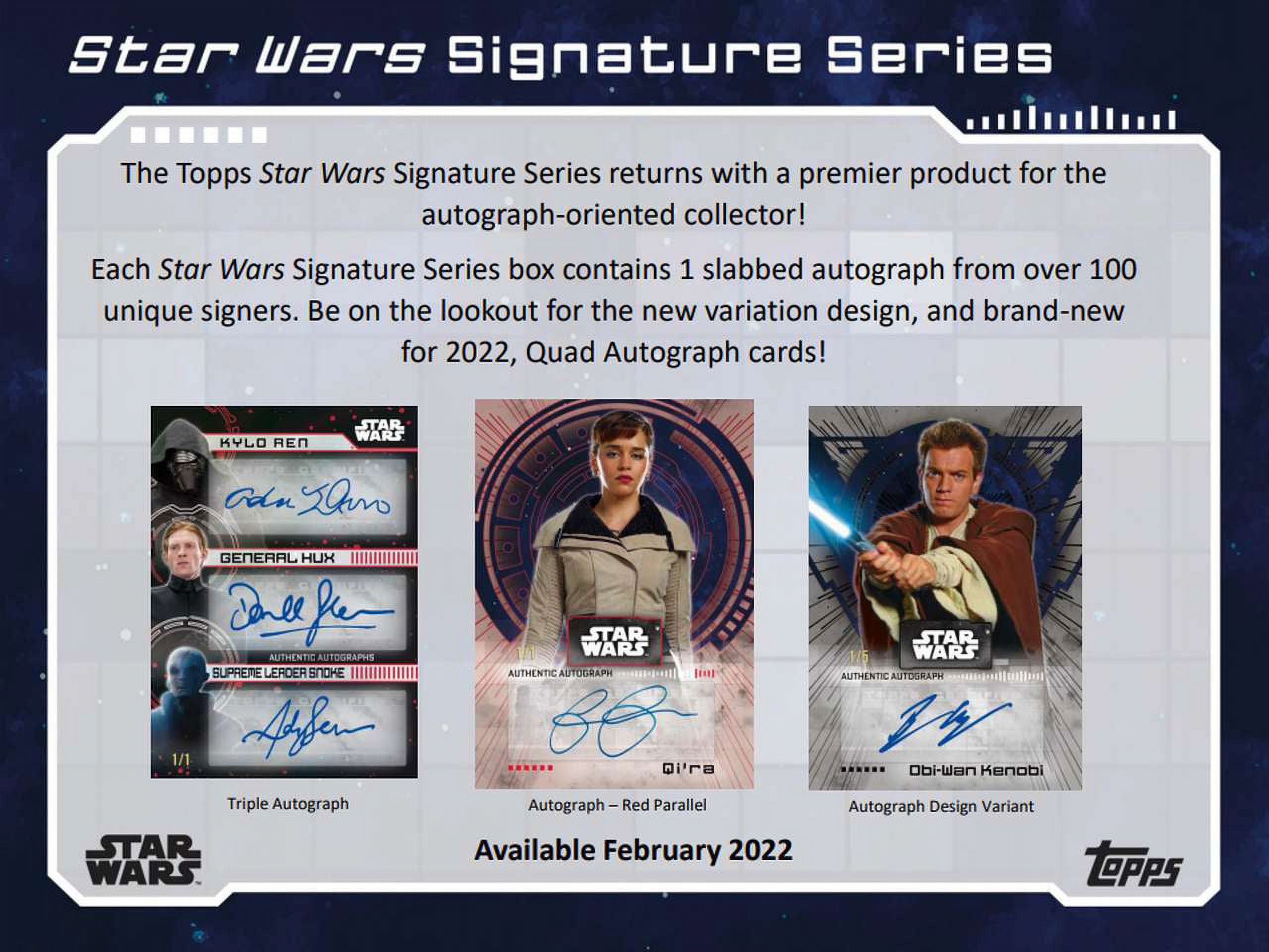 Topps 2022 Star Wars Signature Series Hobby Box - 1 Pack, 1