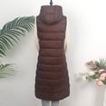 thumbnail image 6 of Hontri Women's Parkas, Autumn Winter New Down Vest for Women Long Over Knee Slim Versatile Hooded Down Jacket Vest Coffee Xxl, 6 of 9