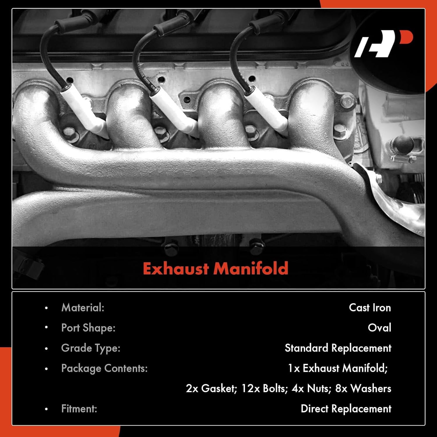 A-Premium Exhaust Manifold W/Gasket Bolt Nut Washers[1.8L 2.0L 2.4L]Compatible with Jeep Compass Patriot 07-17 & Dodge Journey 09-20 Avenger 08-14 Caliber 07-12 & Chrysler 200 11-14 Sebring