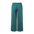 thumbnail image 5 of MQLKF Women High Waisted Wide Leg Pants Fashion Drawstring Elastic Trousers Comfy Straight Leg Long Pants With Pockets Lightweight Soft Women's Trousers, 5 of 5
