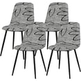 thumbnail image 1 of Elegantes fundas para sillas de comedor, elásticas, sólidas y lavables, juego de 4 (flor gris), 1 of 5