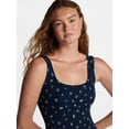 thumbnail image 4 of No Boundaries Women's Cotton Stretch Ribbed Romper, Sizes XS-XXXL, 4 of 5