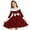 Wine, variant on Cethrio Girls Christmas Dresses Size 10-12, Dancing Party A-Line Long Sleeve Princess Dresses Wine