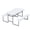 White, variant on Ktaxon 54in Picnic Table with Umbrella Hole & Shelf Metal Frame HDPE Tabletop Plastic for Party, White