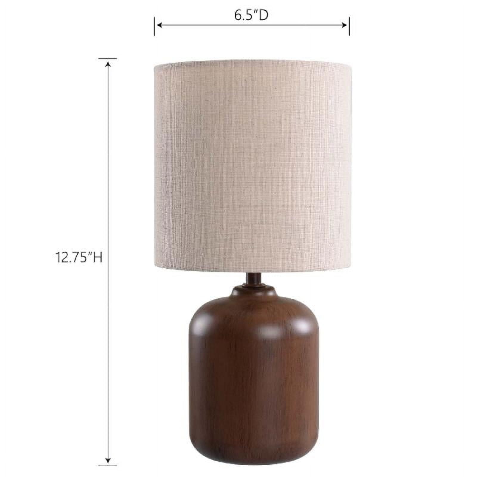 (2 pack) Mainstays Mini Table Lamp with Shade, Faux Wood Finish, Traditional Style, 12.75 in H