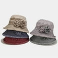 thumbnail image 2 of YEKEYI Women's Cotton Linen Bucket Hat Big Brim Hat Summer Sun Beach Cap Visor Sunhat, 2 of 9