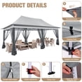 thumbnail image 4 of HOTEEL 10x20 Pop Up Gazebo with Netting, 241 sq ft Extra Large Shade Area Canopy Tent with with 3-Level Adjustable Height, Portable Party Tent for Backyard, Patio, Event, Light Grey, 4 of 9