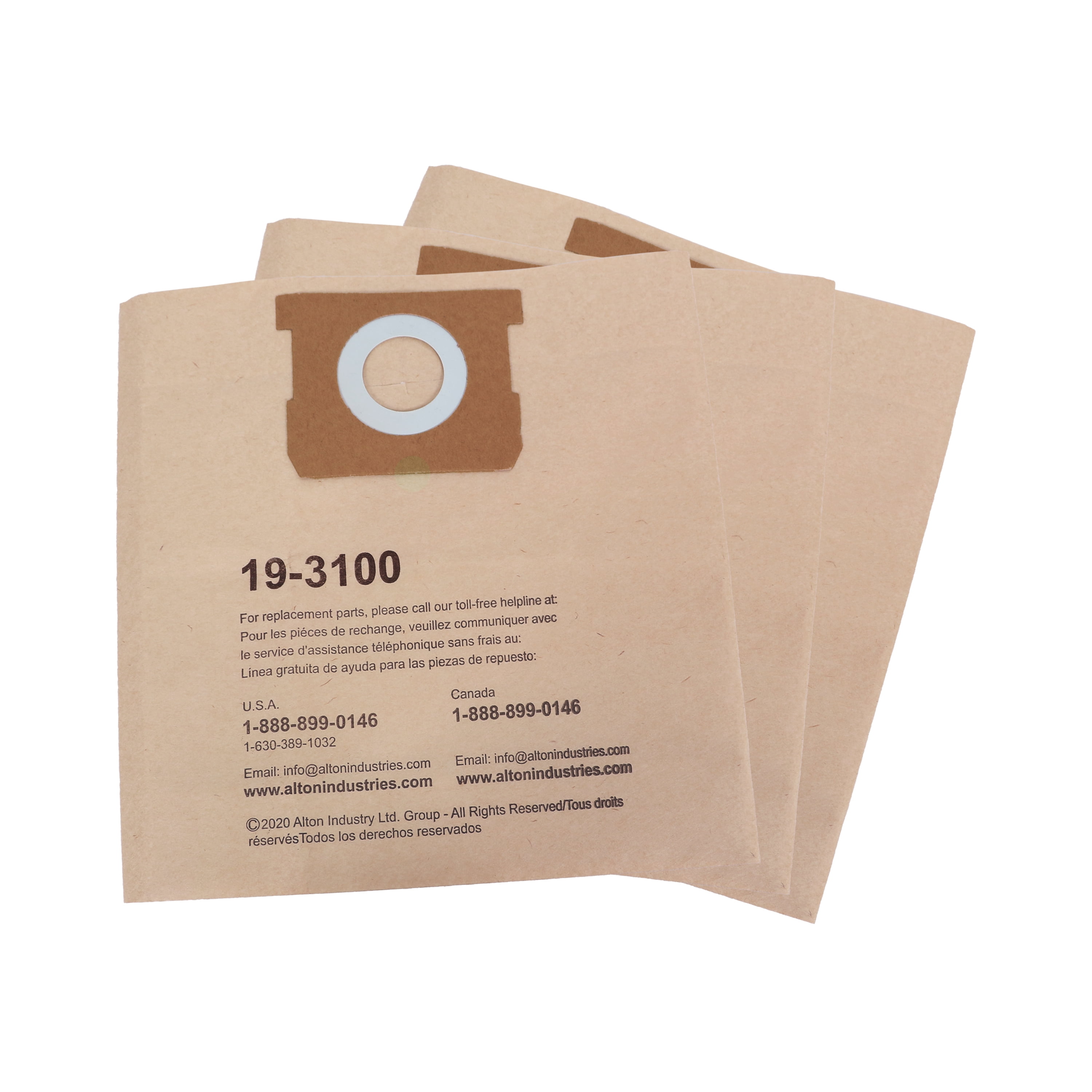 3 Pack Alton Filter Bags for Porter-Cable and Stanley 4 Gallon Wet/Dry Vacuum 