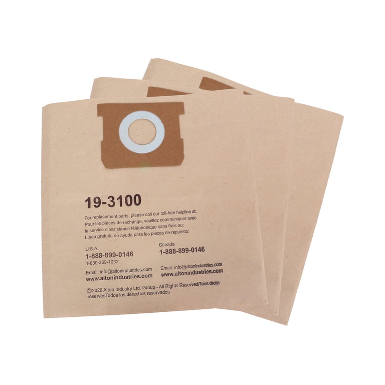 Shop Vac Bags & Filters For Stanley 5-6 Gallon Wet/Dry Vacuums – 6 Disposable + 3 Reusable Bags & 2 Bands