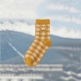 thumbnail image 4 of LJEFF Women's Cute Crew Socks, Check Floral Pattern Spring and Fall Cotton Casual Socks Beige, 4 of 5