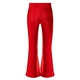 thumbnail image 4 of Oyolan Leggings Évasés pour Filles, Pantalons de Yoga Taille Croisée, Uniforme de Danse Décontracté Rouge 12, 4 of 5