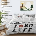 thumbnail image 3 of Farm Life Bedding Duvet Cover Set Twin Size 4 Pieces Farmhouse Barn Cow Chicken Pig Wood Grain Bedding Set with Zipper Closure, 1 Comforter Cover 68x86 Inches 1 Flat Sheet & 2 Pillow Cases, 3 of 7