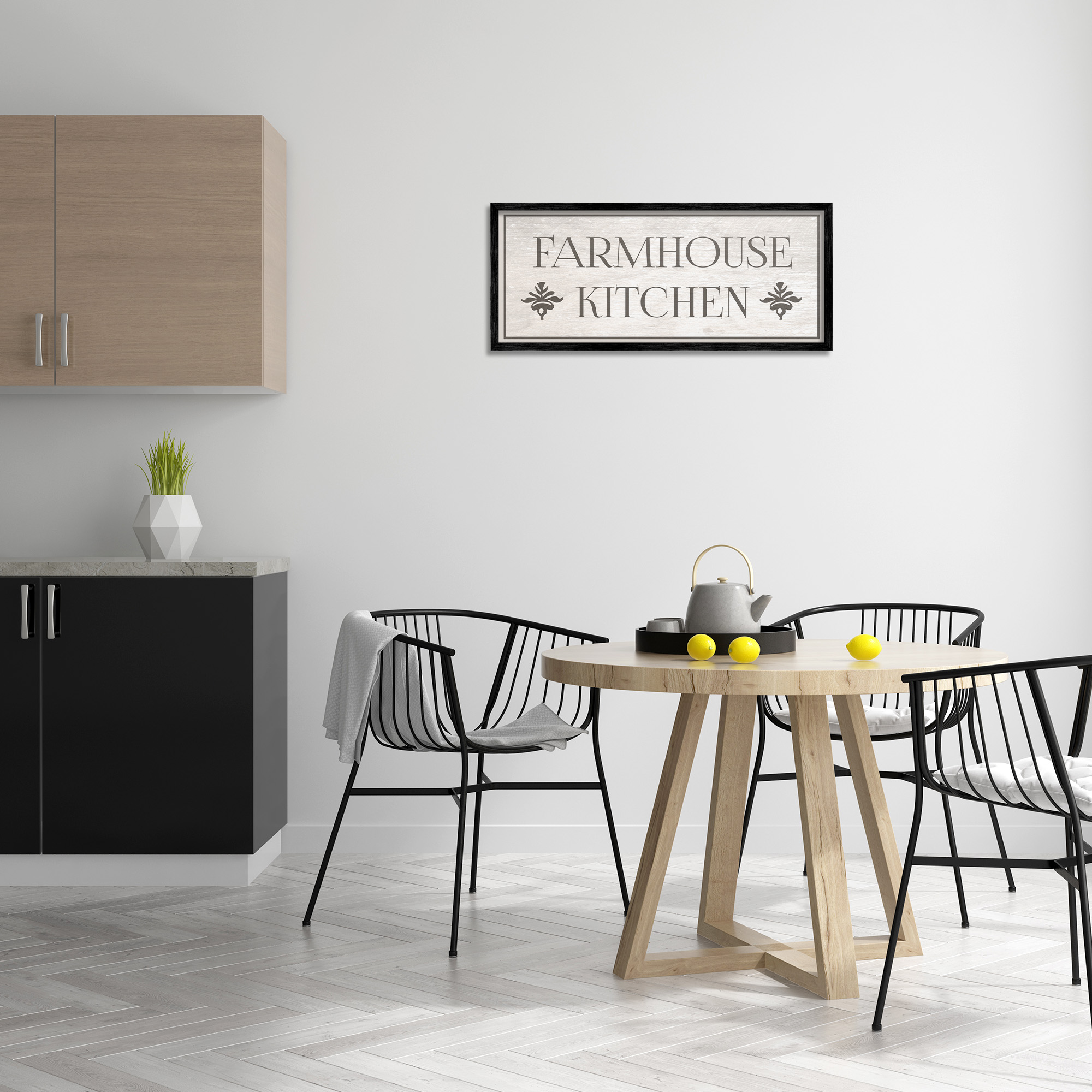 Stupell Industries Farmhouse Kitchen Typography Typography Painting Black Framed Art Print Wall Art, 30 x 13
