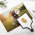 thumbnail image 4 of BaHomeck placemats Set of 4 rectangle Linen Cotton Placemats for Dining Table Washable Heat Resistant,18*12inch,Happy Smiling Pug Dog Sitting On The Grass With Beautiful Sunlight, 4 of 4