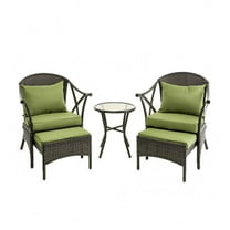 Plow & Hearth Wicker Patio Furniture Set with Cushions