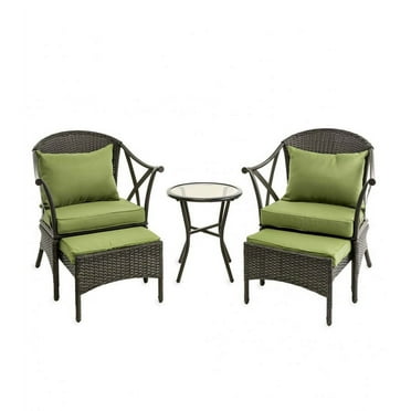 Plow & Hearth Wicker Patio Furniture Set with Cushions