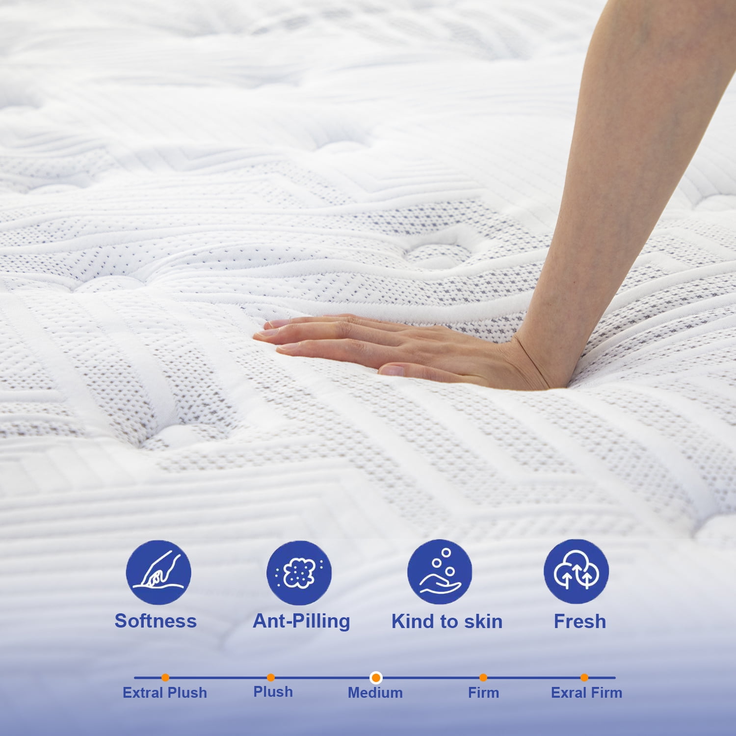 MRH 10 inch Twin Mattress, Memory Foam & Spring Hybrid Medium Comfort Twin Size in a Box,Adult