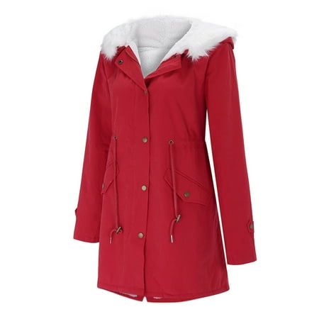 

Fleece Scrub Jacket Jackets Thick Collar Women s Outerwear Warm Hooded Big Padded Women s Coat