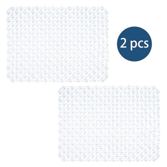SELIBRE 2 Pack Kitchen Sink Mat, PVC Sink Protector for Stainless Steel & Ceramic Sinks, Non-Slip Quick-Dry Dish Drying Mat with Drain Holes, 15.7"x11.8", Clear
