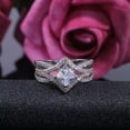 thumbnail image 6 of K-KED Women Cubic Zircon 925 Silver Filled Ring Delicate Jewelry Wedding Ring Sz 6-10-6, 6 of 7