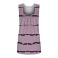 thumbnail image 4 of Summer Saving Wycnly Tank Tops for Women Lightweight Comfy Loose Pleated Swing Trendy Tunic Tank Tops Summer Striped Print Square Neck Sleeveless Shirts Fashion Blouses Pink m, 4 of 5