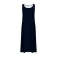 thumbnail image 5 of DDAPJ pyju Women Sleeveless Maxi Sundress Solid Casual Linen Dress Loose Comfy Summer Dresses with Pockets Prime Sale Navy M, 5 of 6