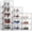 Clear, variant on SEE SRPING XX-Large Shoe Storage Box Fit Size 14, Clear Plastic Stackable Shoe Organizer for Closet, Shoe Rack Sneaker Containers Bins Holders, Drawer Organize Unit, 12 Pack Black