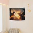 thumbnail image 3 of Hirioo Castle Cool Fire Dragon Print Tapestry Lightweight Fabric for Bedroom Aesthetic Home Wall Dorm Décor Living Room Decor 29x37 Inch, 3 of 8