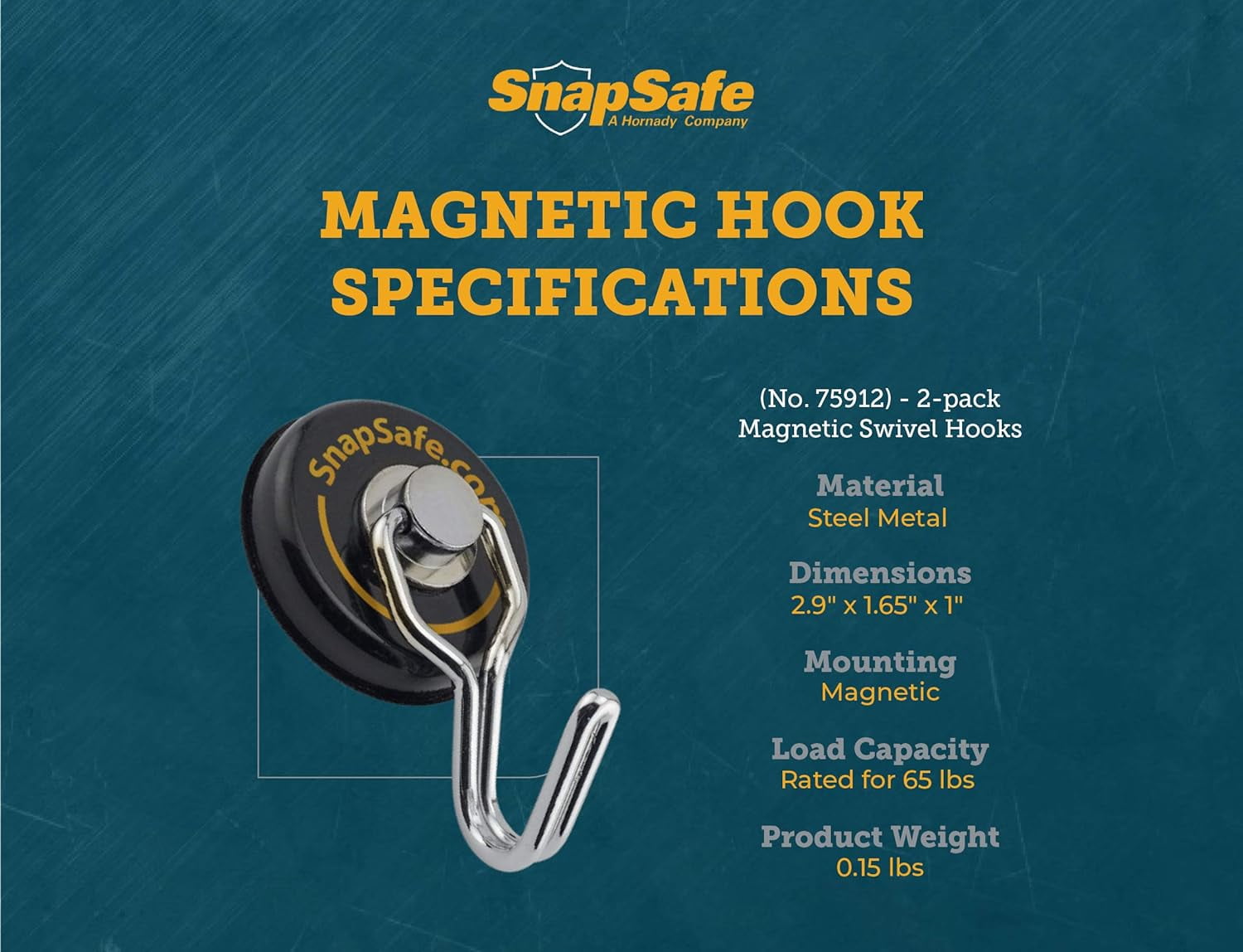 Hornady 75914 SnapSafe Magnetic Swivel Hooks 2 Pack