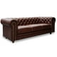 thumbnail image 3 of Sala de Piel Genuina Clásico 3-2-1, Sofá, Love Seat y Sillón,  6 plazas, Modelo Chesterfield P/V, Color Tabaco, Elegante, cómodo y Clásico, Hecho en Mexico. Medidas:  220 cm, 185 cm, 110 cm., 3 of 10