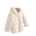thumbnail image 4 of bbymog Girls Winter Coat with Hooded Winter Thick Warm Faux Fur Jackets for Girls Kids Clothes White 13-14Years, 4 of 4