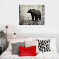 thumbnail image 3 of Orinis Rustic Wildlife Wall Art Black Bear Wall Decoration Cottage Bathroom Decoration Living Room Woodland Nursery Painting Bedroom Cottage Home Decoration 20x16in, 3 of 3