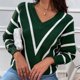 thumbnail image 5 of Suéter de punto con cuello en V de manga larga para mujer de otoño e invierno Pompotops hdfakjf11882, 5 of 7