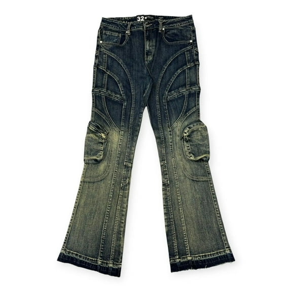 WaiMea Men Pocket  Flare Fit Jeans M8259D (Indigo Wash)