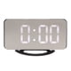 thumbnail image 3 of Reloj despertador Salida USB dual 3 niveles Brillo Detección de luz Tiempo Pantalla de temperatura Reloj despertador con espejo LED Carcasa negra con letras blancas, 3 of 12