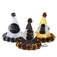 thumbnail image 1 of KAKOWELY gorros puntiagudos con pompones para cumpleaños, decoración para fiestas (dorado, plateado y negro), 1 of 5