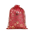 thumbnail image 2 of JUMNUYCUH Christmas Gift Bags, Cotton Drawstring Gift Bags with Pattern, Christmas Wrapping Bags for Xmas Candy Storage, Christmas Party Favors, 11.8" x 15.7", Red, 2 of 9
